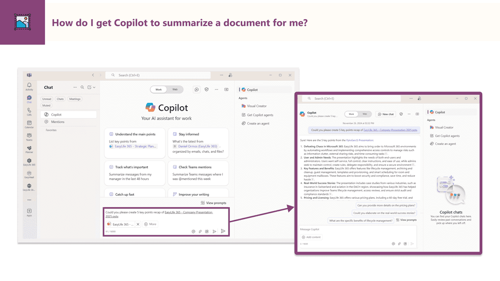 Copilot Microsoft Teams document summary