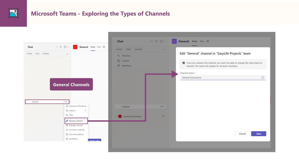 Microsoft Teams Renaming General Channels